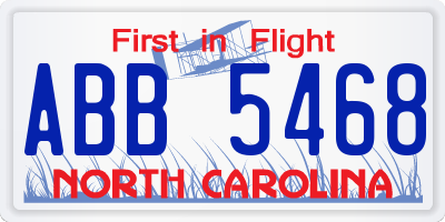 NC license plate ABB5468