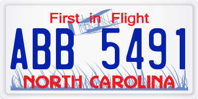 NC license plate ABB5491