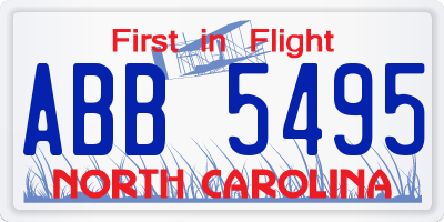 NC license plate ABB5495