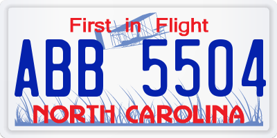NC license plate ABB5504