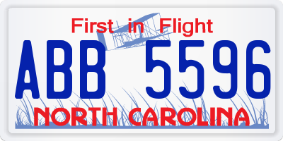 NC license plate ABB5596
