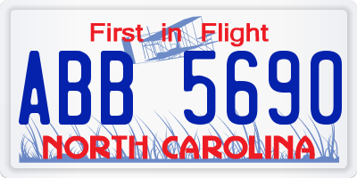 NC license plate ABB5690