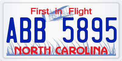 NC license plate ABB5895