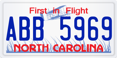 NC license plate ABB5969
