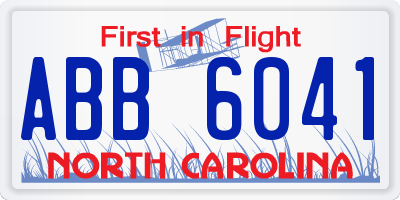 NC license plate ABB6041