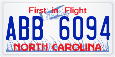 NC license plate ABB6094