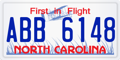 NC license plate ABB6148