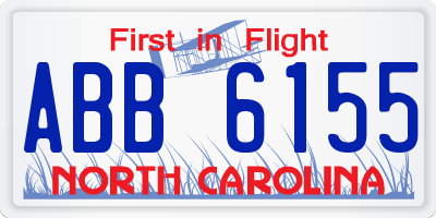 NC license plate ABB6155