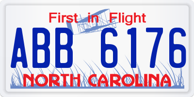 NC license plate ABB6176