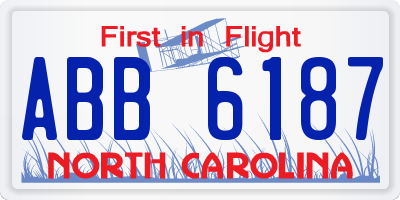 NC license plate ABB6187