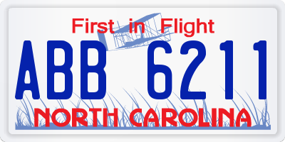 NC license plate ABB6211