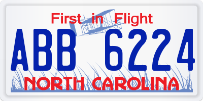 NC license plate ABB6224