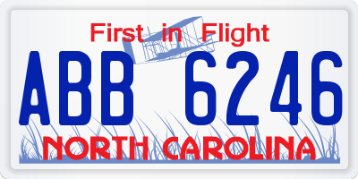 NC license plate ABB6246