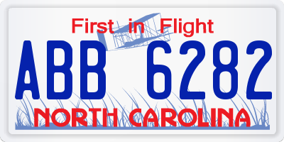 NC license plate ABB6282
