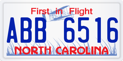 NC license plate ABB6516