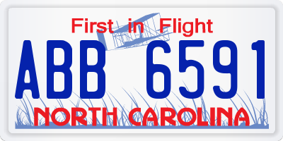 NC license plate ABB6591