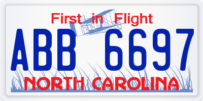 NC license plate ABB6697