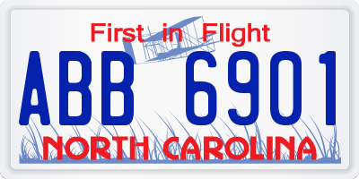 NC license plate ABB6901