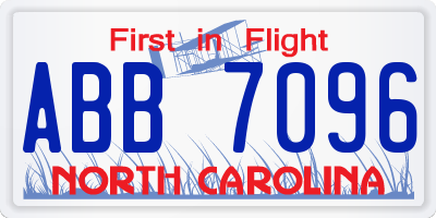 NC license plate ABB7096