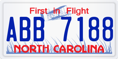 NC license plate ABB7188