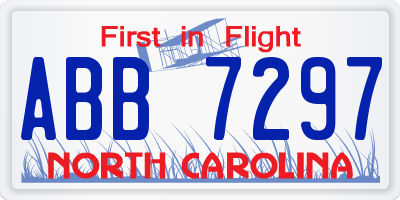 NC license plate ABB7297