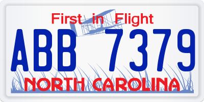 NC license plate ABB7379