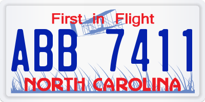 NC license plate ABB7411