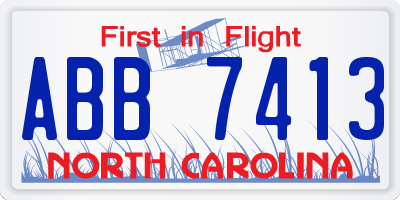 NC license plate ABB7413