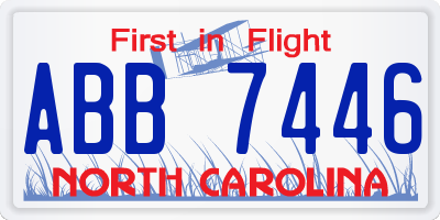 NC license plate ABB7446