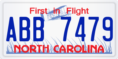 NC license plate ABB7479