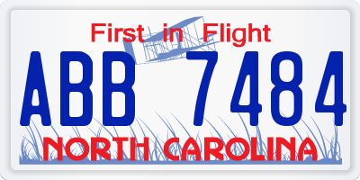 NC license plate ABB7484
