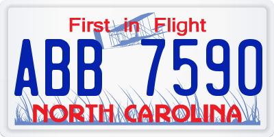 NC license plate ABB7590