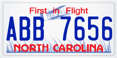 NC license plate ABB7656