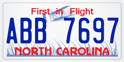 NC license plate ABB7697