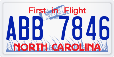 NC license plate ABB7846