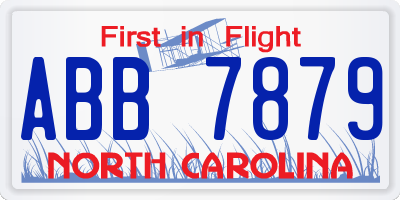 NC license plate ABB7879
