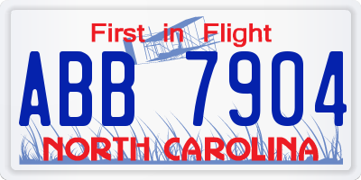 NC license plate ABB7904