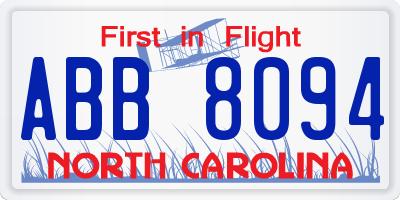NC license plate ABB8094