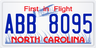 NC license plate ABB8095