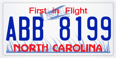 NC license plate ABB8199