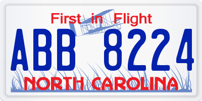NC license plate ABB8224