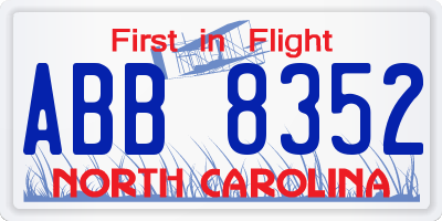 NC license plate ABB8352