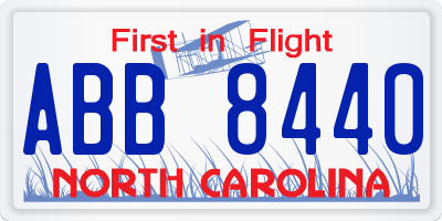 NC license plate ABB8440