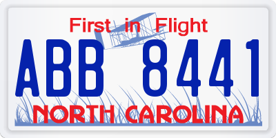 NC license plate ABB8441