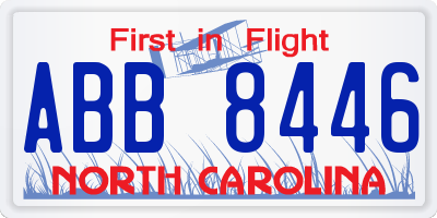 NC license plate ABB8446