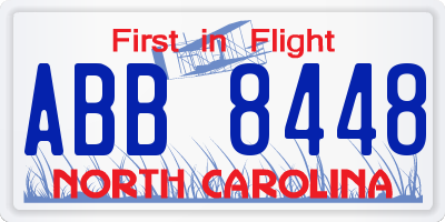 NC license plate ABB8448
