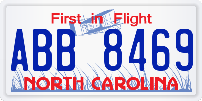 NC license plate ABB8469