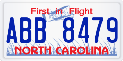 NC license plate ABB8479