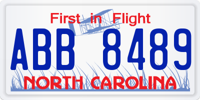NC license plate ABB8489