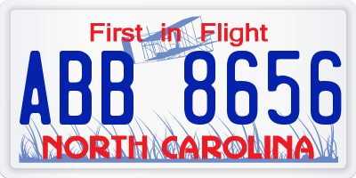 NC license plate ABB8656